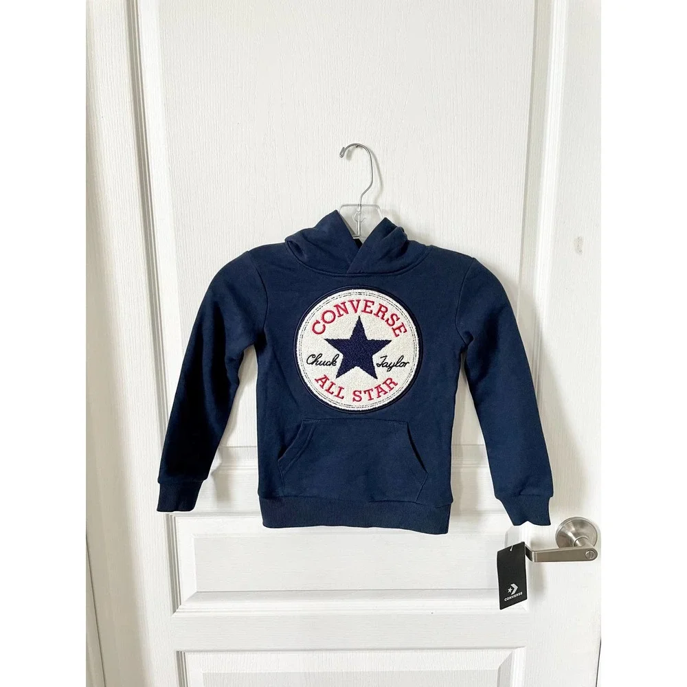 Converse Boys Chuck Patch Fleece Hoodie Obsidian 4
